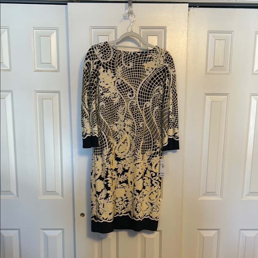 Elegant Black and Cream Dress